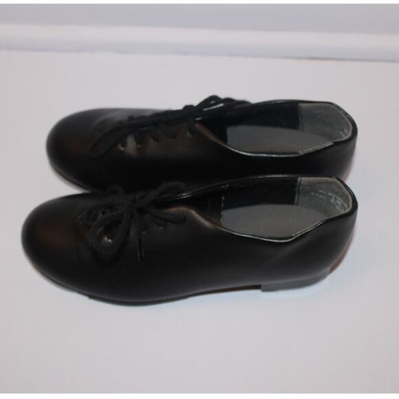 Capezio Tele Tone Tap Shoes Black Youth Size 1M Style 443C Man Made - Picture 1 of 7